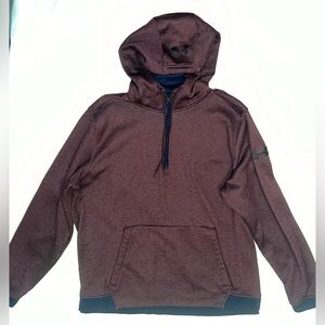 Under Armour Fitted Maroon & Navy Hoodie 1/4 Zip Mens Size LG